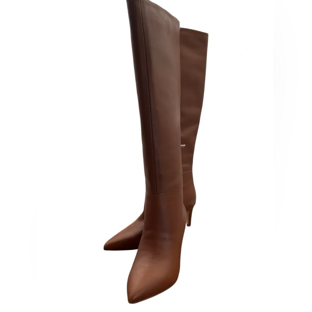 Calvin Klein Garray Womens' Leather Boots, Light Brown Leather‎ 230 Size 5 M